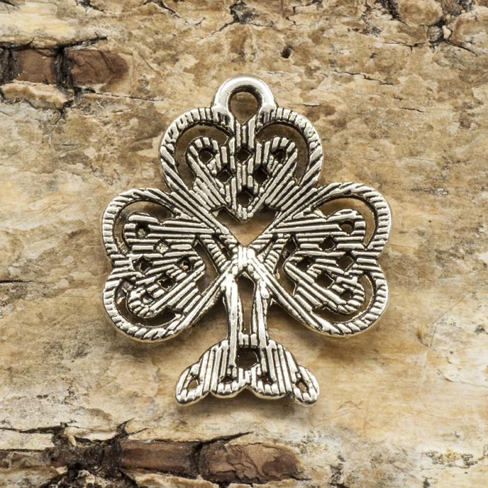 Berlock Kinesisk Knut 19x23 mm, Antiksilver (st)