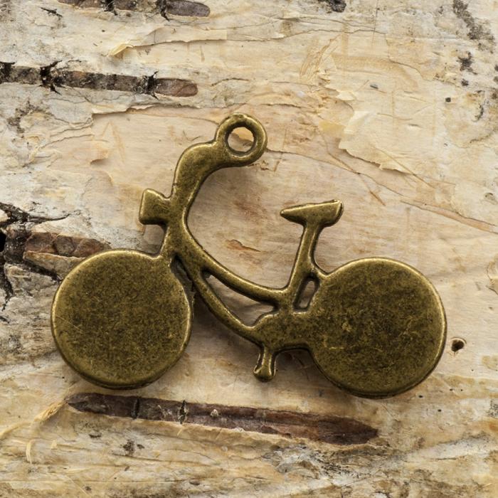 Berlock Cykel 26x18 mm, Antikbrons (3st)