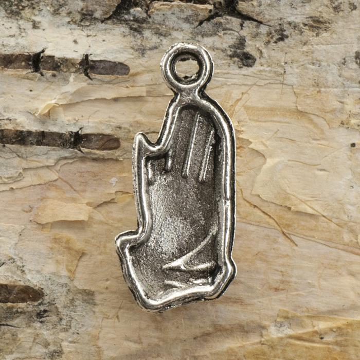 Berlock Bedjande händer 9x20 mm, Antiksilver(10st)