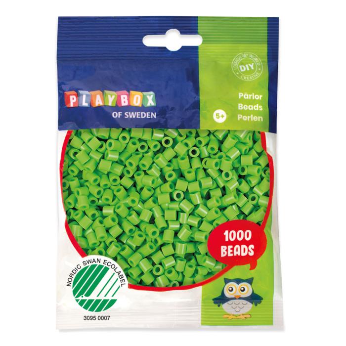 Rörpärlor midi 5 mm, Ljusgrön (1000 st)