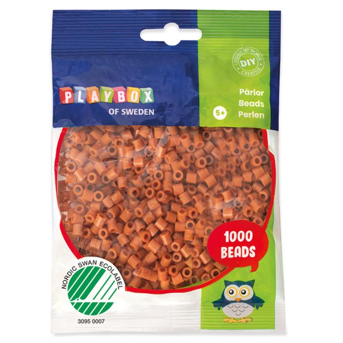 Rörpärlor midi 5 mm, Ljusbrun (1000 st)