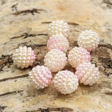 Bubbelpärla 12 mm, Rosa (5st)