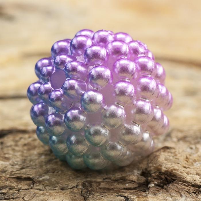 Bubbelpärla 12 mm, Regnbågslila (5st)