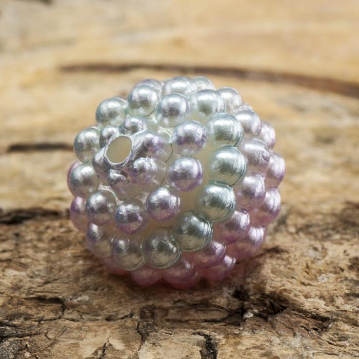 Bubbelpärla 12 mm, Regnbågsrosa (5st)