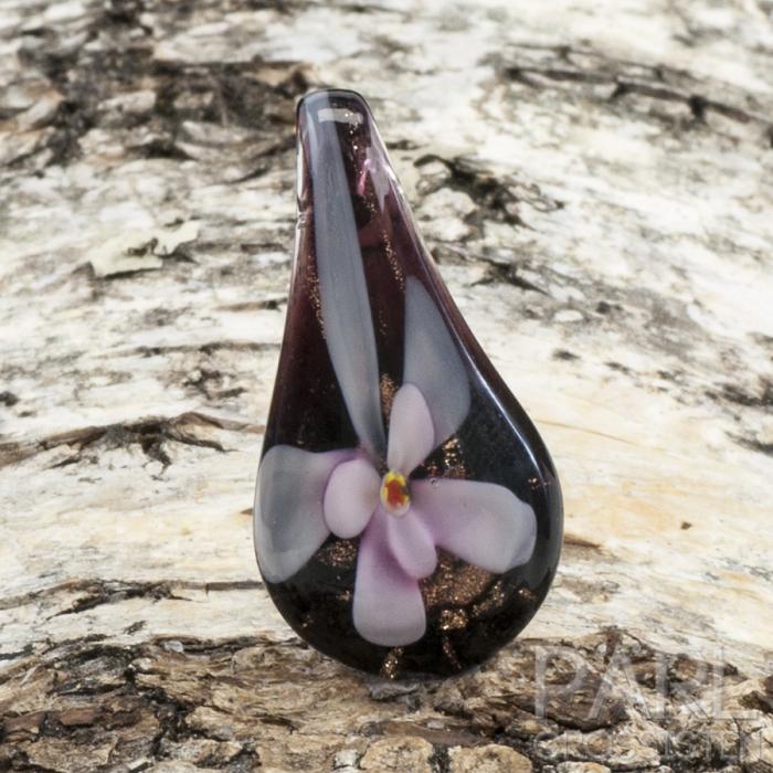 Glashänge Droppe 33x18 mm, Rosa (st)