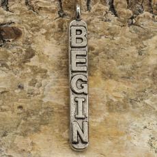 Berlock "Begin" 4x28 mm, Antiksilver (5st)