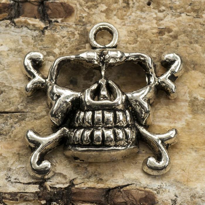 Berlock Döskalle 22x23 mm, Antiksilver (st)