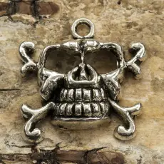 Berlock Döskalle 22x23 mm, Antiksilver (st)