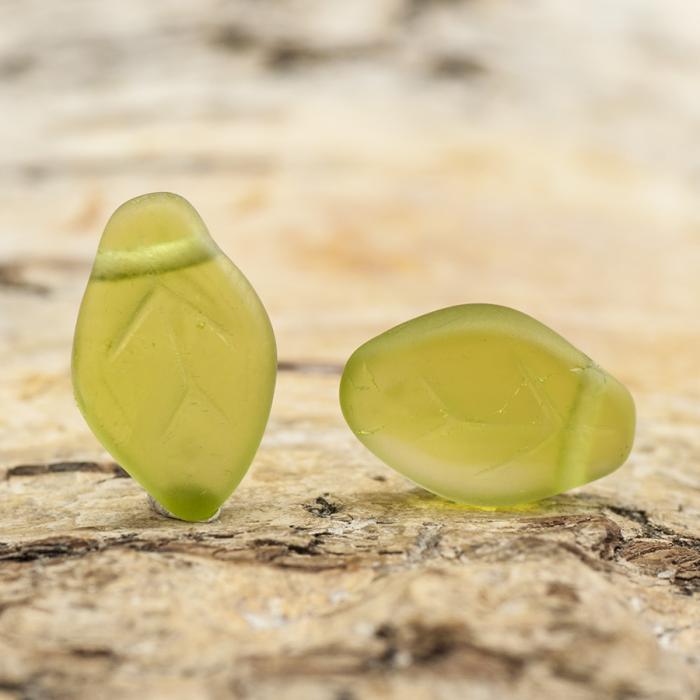 Frostat Glaslöv 7,5x12 mm, Grön (10st)