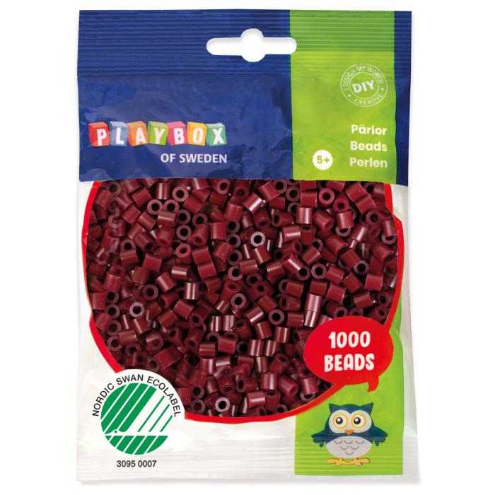 Rörpärlor midi 5 mm, Mörkröd (1000 st)