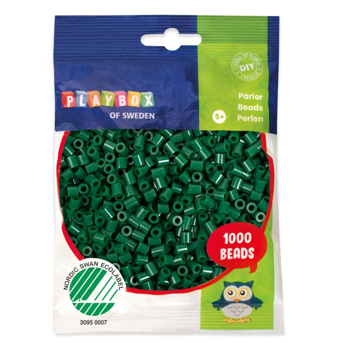 Rörpärlor midi 5 mm, Mörkgrön (1000 st)