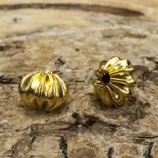 Räfflad kula 5x6 mm, Guldfärg (20st)