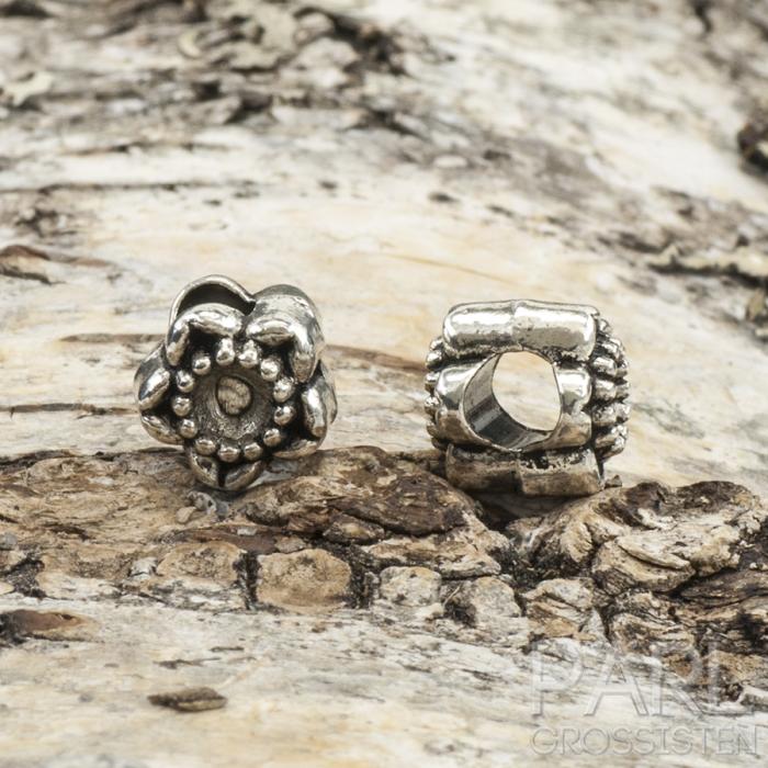 Ormlänkspärla strassinfattning 9,5x9,5 mm, Antiksilver (st)