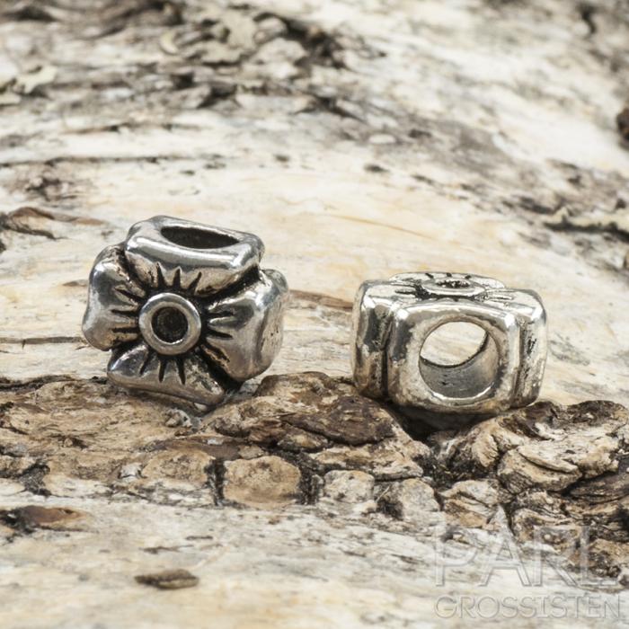 Ormlänkspärla strassinfattning 11,5x10 mm, Antiksilver (st)