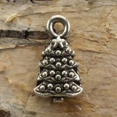 Berlock Julgran 7x12 mm, Antiksilver (5st)