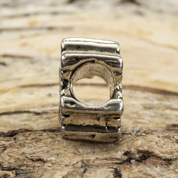 Ormlänkspärla Snöflinga 12x12, Antiksilver (st)