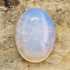 Cabochon Opalit 13x18 mm, Blåvit (st)