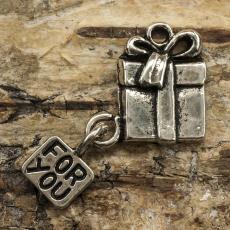 Berlock Paket "FOR YOU" 11x16 mm, Antiksilver (5st)