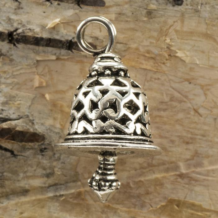 Berlock Bjällerklocka 12x20 mm, Antiksilver (st)