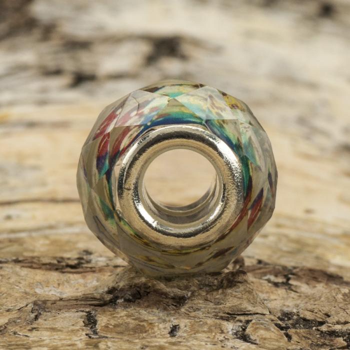 Facetterad ormlänkspärla Jultomte 13x9 mm, Multifärgad (st)