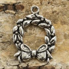Berlock Julkrans 25x19 mm, Antiksilver (st)