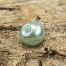 Vaxad glaspärla 6 mm, Ljus turkos (40st)