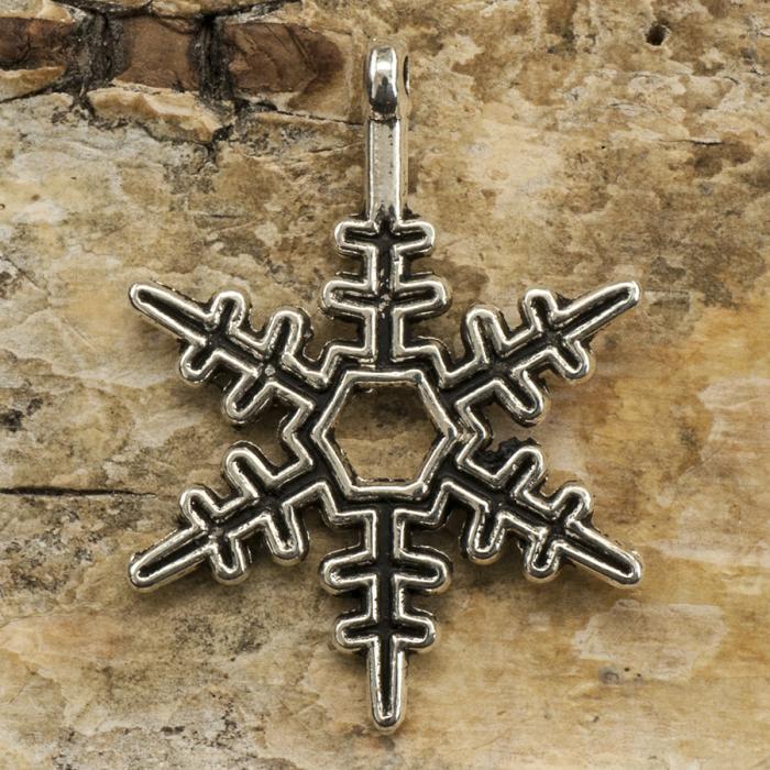 Berlock Snöflinga D 17x23 mm, Antiksilver (st)