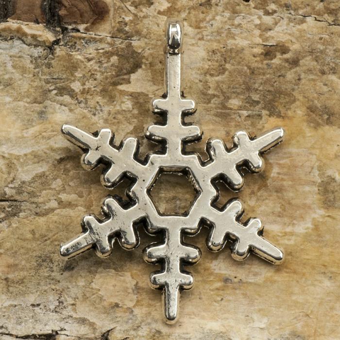 Berlock Snöflinga D 17x23 mm, Antiksilver (st)