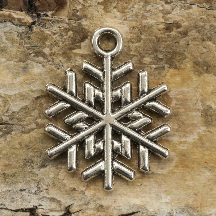 Berlock Snöflinga E 15x20 mm, Antiksilver (st)