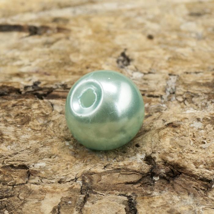 Vaxad glaspärla 6 mm, Ljus turkos (40st)