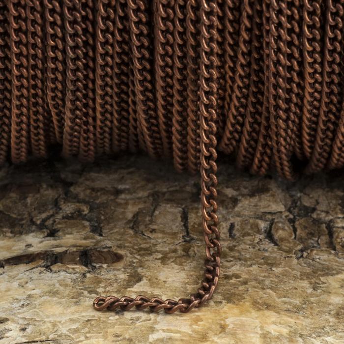 Smyckeskedja 2x3 mm, Antikkoppar (meter)