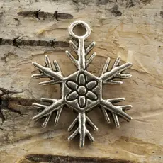 Berlock Snöflinga B 19x25 mm, Antiksilver (st)
