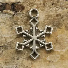 Berlock Snöflinga C 14x20 mm, Antiksilver (st)