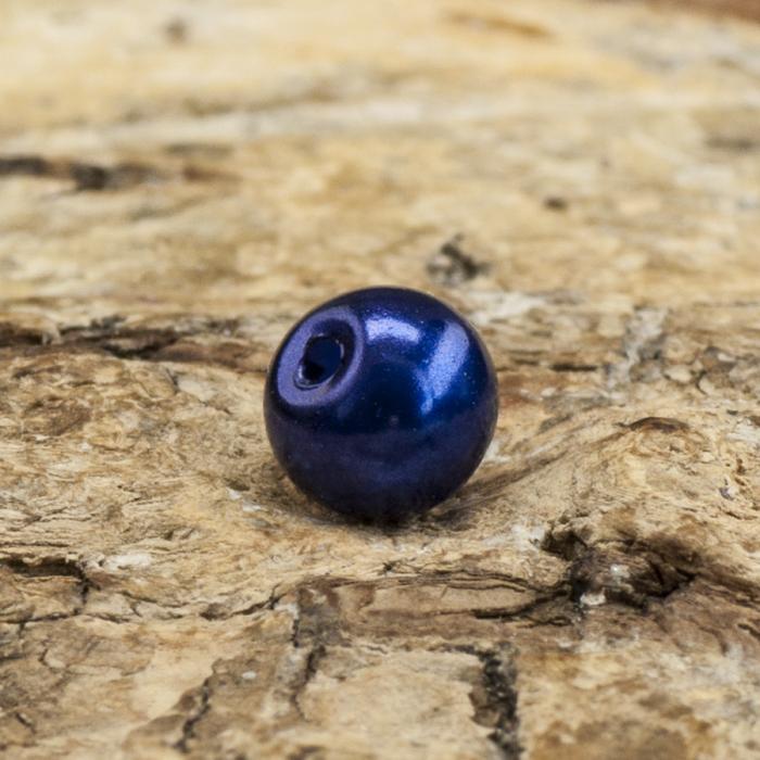 Vaxad glaspärla 4 mm, Blå (60st)