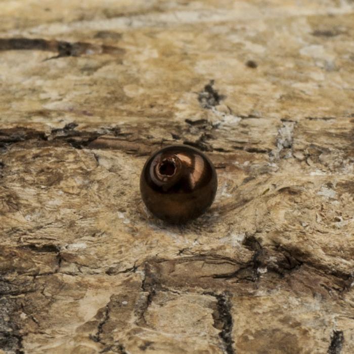 Vaxad glaspärla 4 mm, Brun (60st)