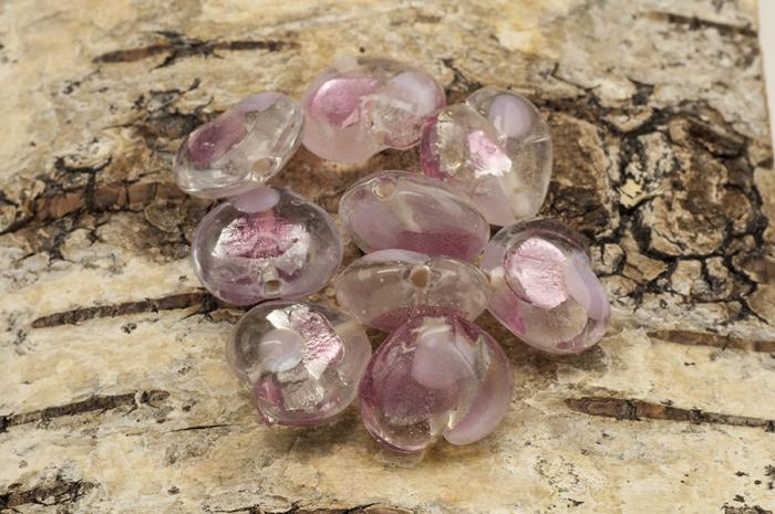 Glaspärla Hjärta 15x15 mm, Rosa (st)