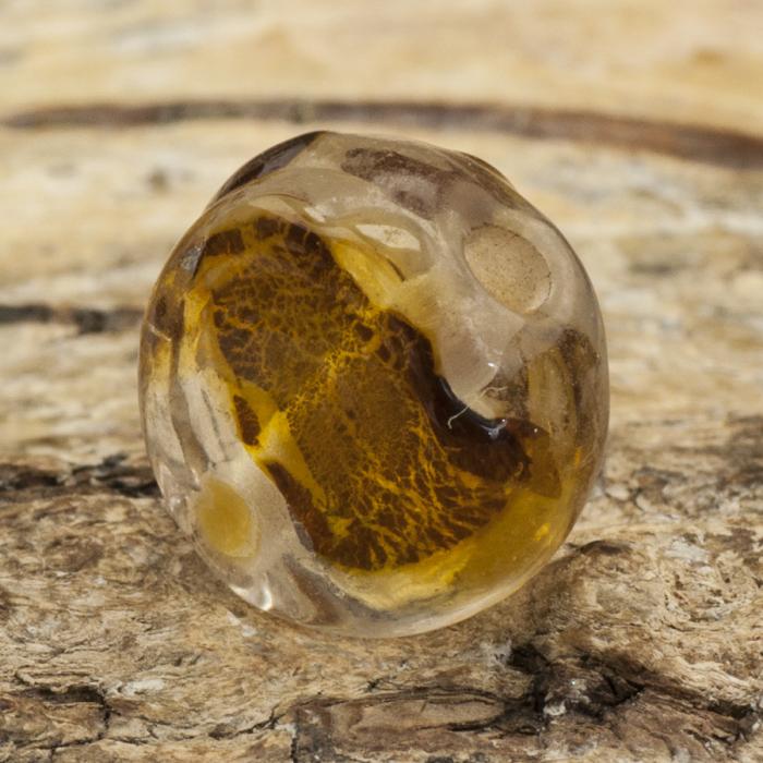 Glaspärla Puck 11 mm, Bronsfärg (5st)