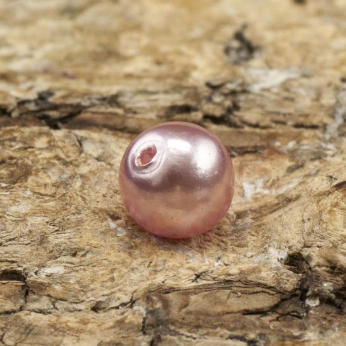 Vaxad glaspärla 4 mm, Rosa (60st)