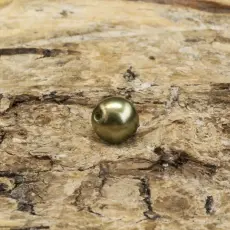 Vaxad glaspärla 4 mm, Mörkoliv (60st)