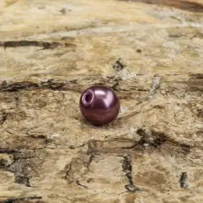 Vaxad glaspärla 4 mm, Mörk Ljung (60st)