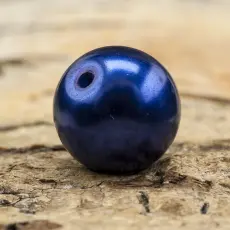 Vaxad glaspärla 12 mm, Blå (5st)