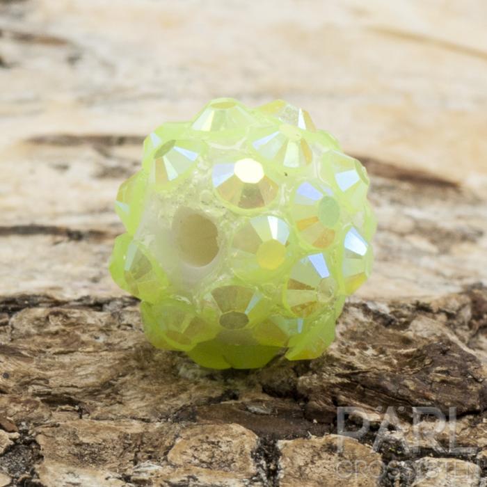 Resinpärla strass 12 mm, Ljusgrön (st)