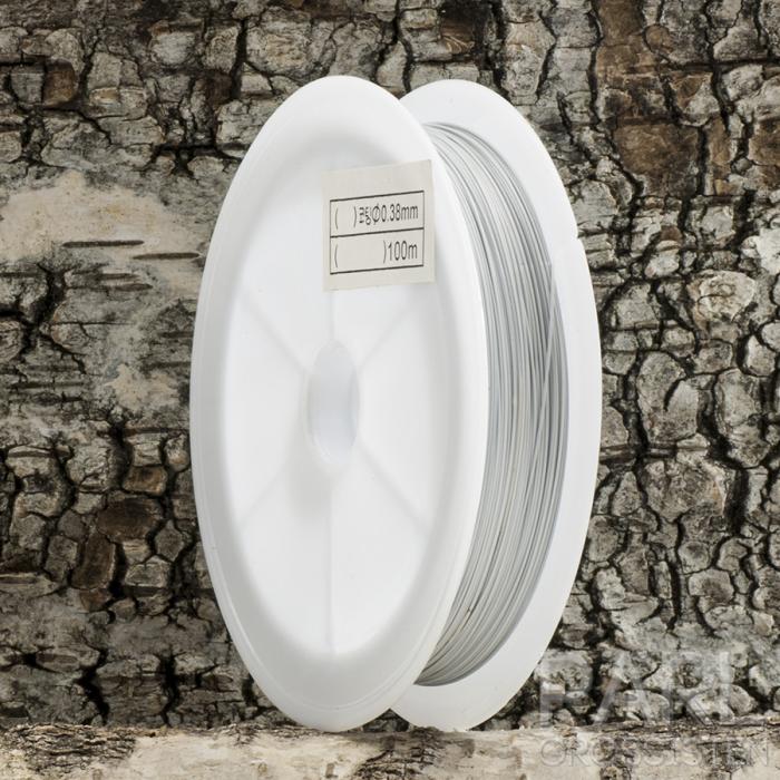 Plastöverdragen wire 0,38 mm, Vit (50 m)
