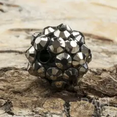 Resinpärla strass 12 mm, Grå (st)
