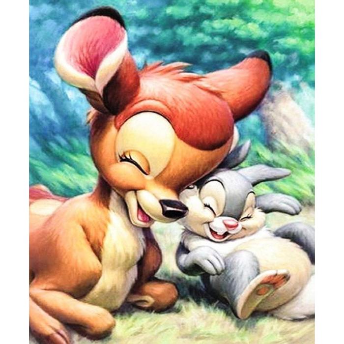 Diamond Painting Canvas 40 x 50 cm, Bambi och Stampe