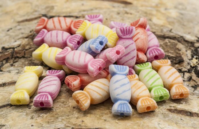 Akrylpärla Karamell 15x7 mm, Färgmix (20st)