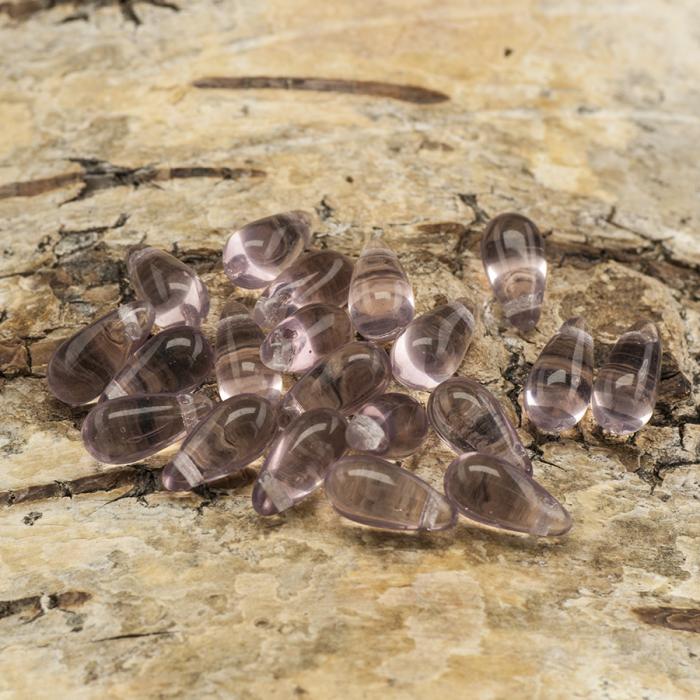Hänge Droppe i glas 5x10 mm, Lila (20st)