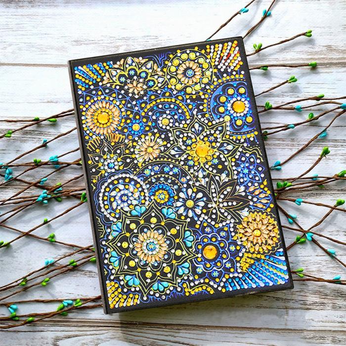 Diamond Painting Skissbok/Anteckningsbok A5, Blommor
