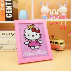 Diamond Painting med ram, Hello Kitty och Nalle