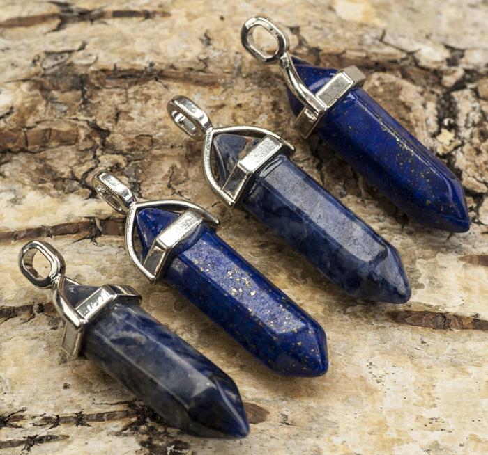 Hänge Bullet lapis lazuli 37-40x12 mm, Blå (st)
